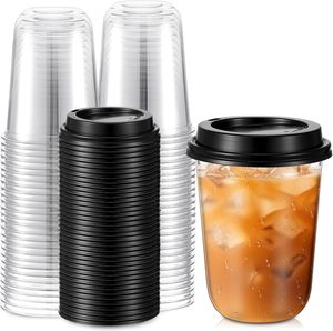 แก้วกาแฟเย็นพลาสติกแบบใส ขนาด 90 มม. 12 ออนซ์ ผนังเดี่ยว ก้นกลมรูปตัวยู สำหรับเครื่องดื่มเย็น พร้อมโลโก้สั่งทำ - Product Image 1