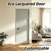Porte en placage massif laqué, résistante à l'humidité, avec fermeture magnétique silencieuse, sur mesure, pour la rénovation intérieure d'hôtels côtiers haut de gamme