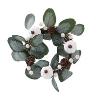 Couronne de Noël artisanale style forêt, décoration murale pour porte et fenêtre, fleur décorative