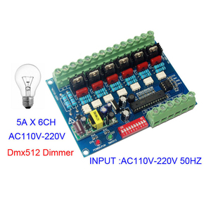 JIUAN 6-Channel DMX512 Controller LED Dimmer with <strong>TRIAC</strong> <strong>Dimming</strong> HVDIM 1100W Max Load AC110-220V - Product Image 4
