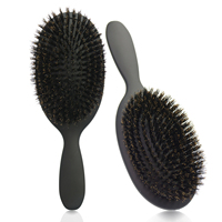 Brosse à Cheveux Plate avec Coussin d'Air à Poils de Sanglier Durs 100% Naturels, Antistatique, pour Massage du Cuir Chevelu et Soin des Cheveux, En Gros