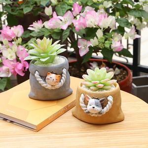 Vente chaude Coloré Polyrésine Creative Sac De Rangement Bureau Décoratif De Bureau Succulent Bonsaï Mignon Animal Jardin Planteur Pots De Fleurs - Product Image 5