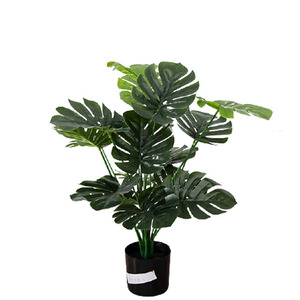 Plante artificielle <span class=keywords><strong>Monstera</strong></span> verte en plastique, arbres et plantes artificielles à grande feuille, 9 cm, vente en gros - Product Image 4
