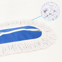 Serpillère industrielle multi-surfaces efficace, plusieurs tailles (60 cm, 90 cm, 120 cm), serpillère plate bleue avec manche en aluminium pour le dépoussiérage des entrepôts et des aéroports