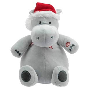 Peluche <span class=keywords><strong>Ippopotamo</strong></span> Natalizio da 12 Pollici con Cappello da Babbo Natale e Maglietta con Logo Stampato, <span class=keywords><strong>Ippopotamo</strong></span> Imbottito per Natale - Product Image 2