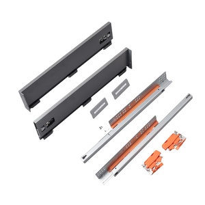121mm height X-BOX GRAPHTE full extension metal box soft close concealed drawer slide rail for kitchen bathroom wardrobe cabinet