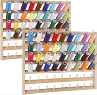 Support mural pliable en bois de pin pour bobines, rangement pour fils à coudre, fils cirés et canettes, support en bois pour fils.