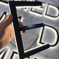 Enseigne LED personnalisée 3D avec logo, enseigne murale intérieure en métal rétroéclairée par LED, enseigne extérieure avec lettres en relief pour entreprise