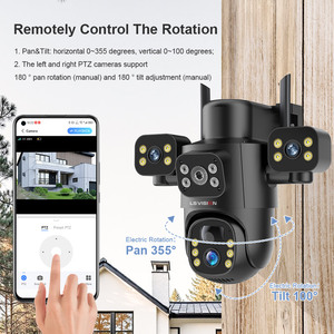 LS tầm nhìn phong cách mới đa ống kính 4g PTZ <span class=keywords><strong>camera</strong></span> an ninh năng lượng mặt trời Powered với built-in còi báo động phát hiện chuyển động wifi cảnh báo - Product Image 3
