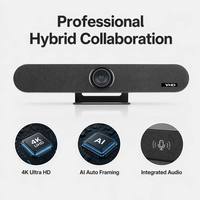 Sistem Konferensi Video Kamera Ultra HD 5x EPTZ 4K BF Mikrofon/Speaker Pelacak Suara Semua dalam Satu Video Bar Simultan