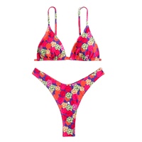 Venta al por mayor 1162 Conjunto de bikini mini acanalado personalizado para mujer, estilo Slinky Chains, con tanga sexy y microbikini, ropa de playa