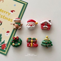 Ensemble de 6 aimants de réfrigérateur de Noël, aimants de réfrigérateur mignons en résine, Père Noël, homme en pain d'épices, ensembles de cadeaux de Noël