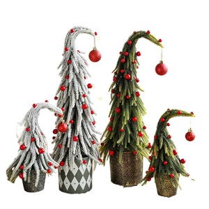 2025 New Design Christmas Tabletop <b>Tree</b> Flocked Xmas Artificial <b>Plastic</b> Christmas <b>Tree</b> and Decorations with Berries - Product Image 1