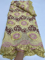 NI.AI 2026 Nouvelle dentelle africaine Asoebi de luxe en tulle perlé 3D à motifs floraux pour robes de mariée nigérianes