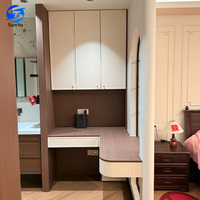 Bureau d'étude, bibliothèque et armoire de rangement sur mesure pour toute la maison, style moderne, en bois massif écologique