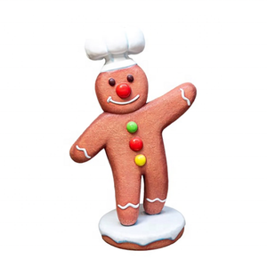 屋内リビングルーム/クリスマスショッピングモールの装飾のためのホットセールカスタマイズされた大きなグラスファイバージンジャーブレッドマン彫刻 & 像 - Product Image 2