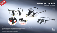 Loupes ergonomiques réglables 4.0X, design ergonomique, loupes dentaires, loupes chirurgicales ORL, IPD personnalisé, lunettes grossissantes