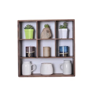 Estante de exhibición de madera maciza antigua, estante para teteras, estantería de pared de varios niveles, estantería de madera para cajas sorpresa de adornos. - Product Image 1