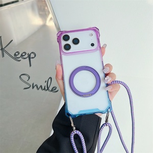 360ที่ใส่แหวนโลหะแบบหมุนได้เคสโทรศัพท์แบบไล่ระดับสีสำหรับ iPhone 17 PRO MAX พร้อมสายคล้องลำตัว - Product Image 4