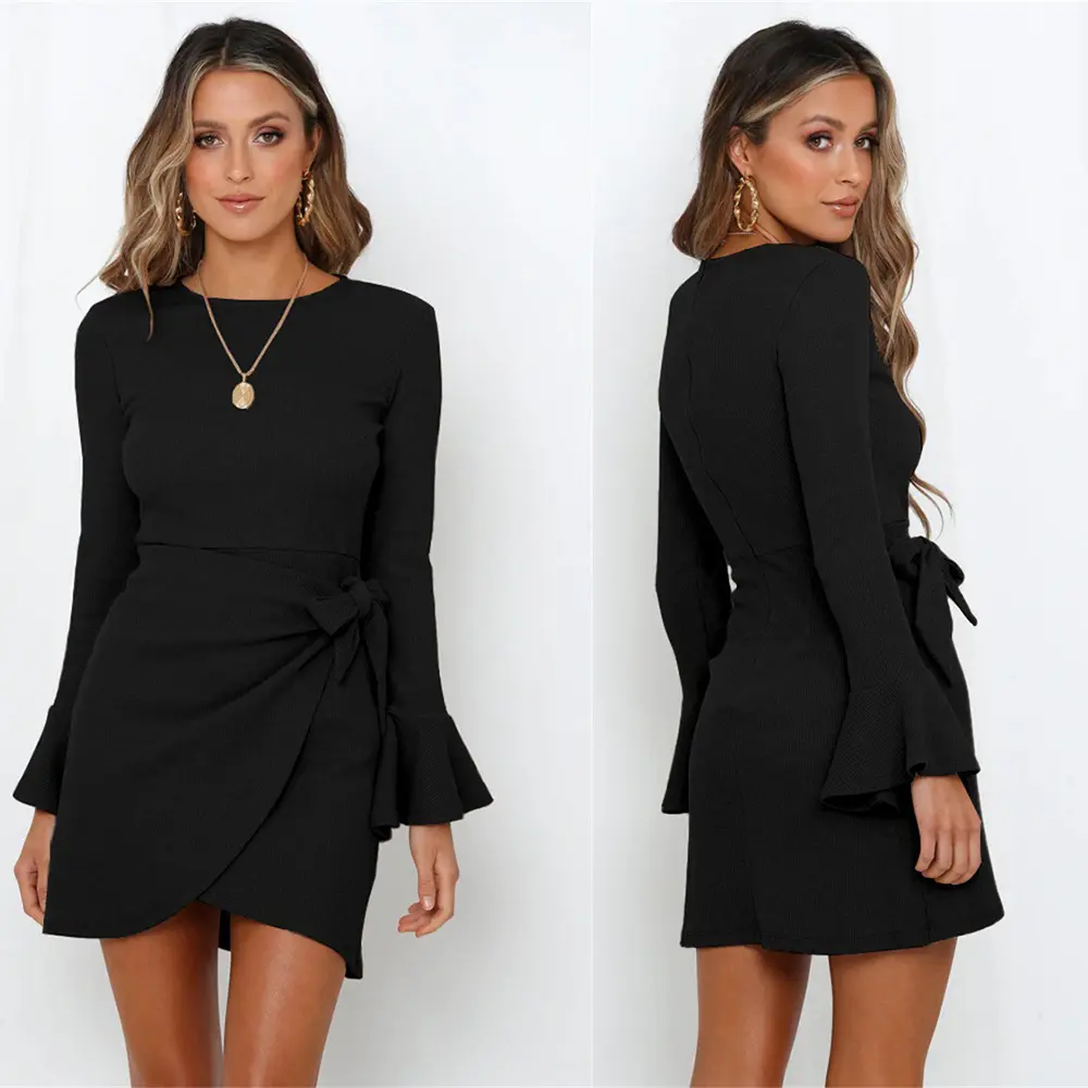 Spring 2023 Fall 2022 Dresses Long Sleeve Dress Women Lady Elegant Modest casual dress For Women