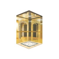 Modèle 3D de cabine d'ascenseur de luxe moderne en acier inoxydable durable avec gravure miroir - Décoration personnalisable pour ascenseurs d'hôtels et d'appartements