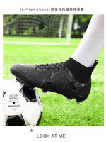 Chaussures de football et de soccer professionnelles pour hommes, crampons à cheville haute pour l'intérieur et l'extérieur, semelle en caoutchouc pour la saison de printemps
