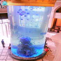 Meilleures ventes Prix bas Grand aquarium en acrylique en fibre de verre en forme de cylindre