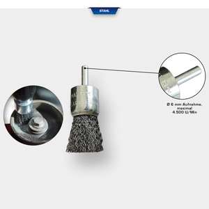 เครื่องมือที่ยอดเยี่ยม-แปรงปลายลวดที่ BT103104 Ø 25มม. พร้อมตัวยึด6มม.-เม็ด4042146868621ขัด - Product Image 2