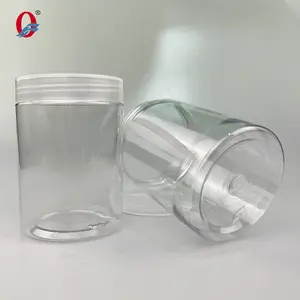 16oz PET Bottles Bakest Transparent Plastic Cookie Jars Biscuit Cookie Container Lids Cookie Jar Custom Logo