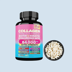 Capsules de complément alimentaire au collagène Cosmic Collagen 14 en 1 avec biotine, kératine, acide hyaluronique, 90 capsules végétales, extra forte - Product Image 3