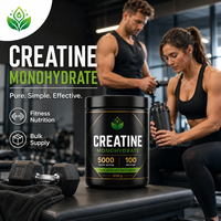 Créatine monohydrate micronisée pure en poudre, 5000 mg par portion, 100 portions, complément post-entraînement pour la force musculaire et l'endurance, 500 g