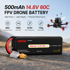 Batterie Li-Polymère Rechargeable 60C à Débit Élevé 500mAh 14.8V 4S pour Drone Micro FPV, Avion RC, Quadricoptère - Vente en Gros - Product Image 6