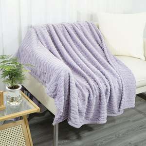 Elegant 3D Jacquard Lavender Soft Fleece Blanket for Home Decoration Fuzzy Soft Cozy Warm Custom Throw Blanket - Product Image 3