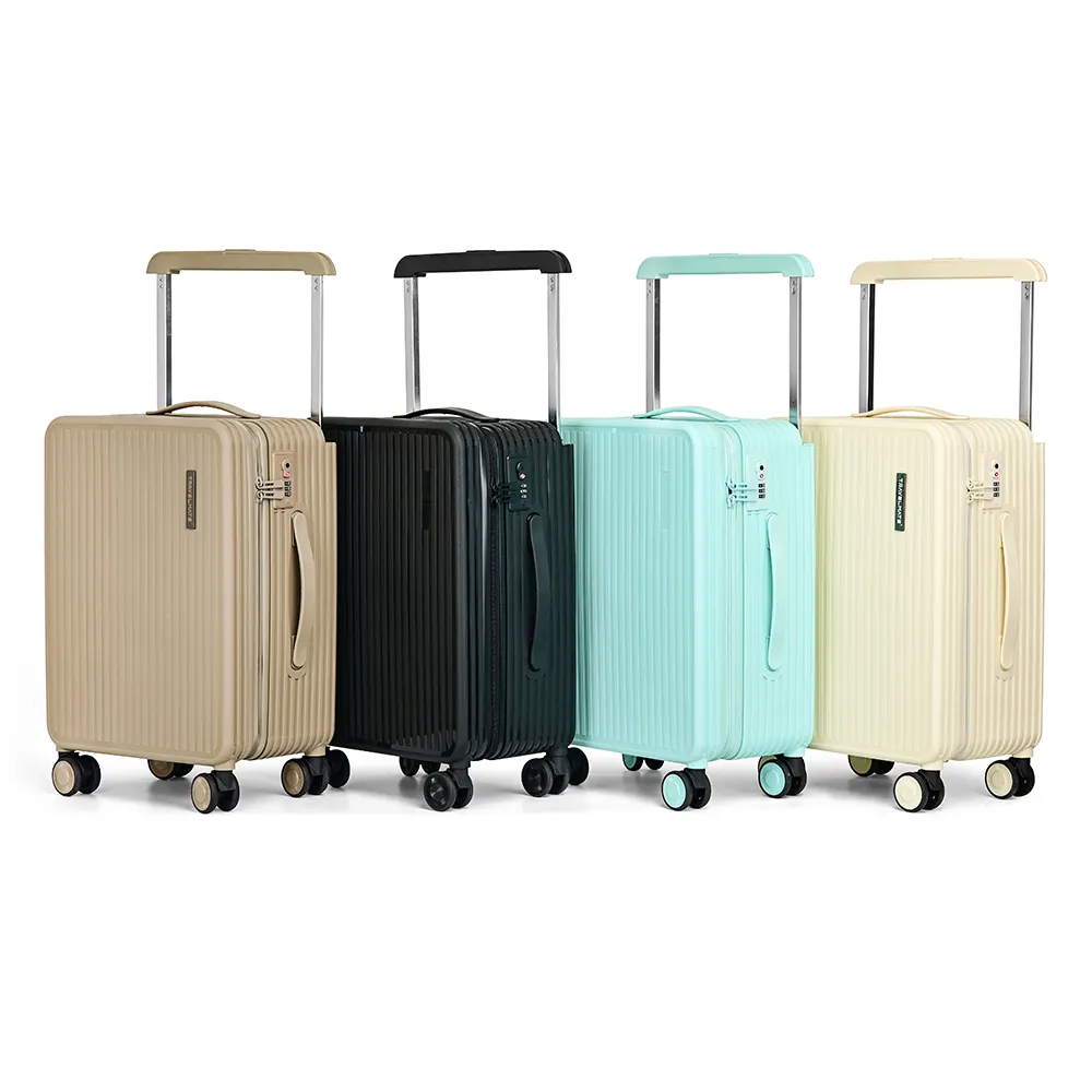 2024 recién llegado equipaje de mango ancho maleta de embarque de 20 pulgadas código de bloqueo de aduanas TSA 3 piezas de juego de equipaje PP