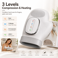 Draadloze 3D-luchtcompressie vibratie warme kompres elektrische handmassager met aangepaste logo voor vinger- en handpalmrelaxatie
