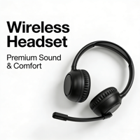 Casque sans fil supra-auriculaire, écouteurs BT 5.5, microphone intégré, charge Type-C, 10h d'autonomie pour le bureau, le centre d'appels et l'usage quotidien