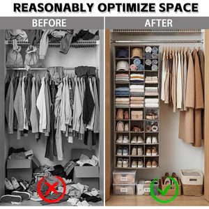 Hanging <b>Shoe</b> Organizer 30 Sections With 6 Mesh Pockets <b>Space</b> <b>Saving</b> For Closet Wardrobe <b>Storage</b> - Product Image 6