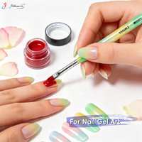 Nuevo Juego de 10 Pinceles Profesionales Multifuncionales con Mango Acrílico Brillante para Arte de Uñas, Esmalte de Gel UV y Pintura 3D