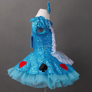 Abito da ballo romantico per <span class=keywords><strong>bambina</strong></span>, <span class=keywords><strong>tutù</strong></span> da balletto blu in pizzo per spettacoli teatrali, abito da ballo romantico per <span class=keywords><strong>bambina</strong></span> - Product Image 2