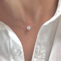 Collier de Moissanite haut de gamme européen américain S925 Sterling Silver Tear Mermaid Clavicule Chain Transparent Pendant Necklace