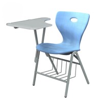 Chaise d'écriture moderne en plastique pour salle de classe avec coussin, design coloré pour usage scolaire