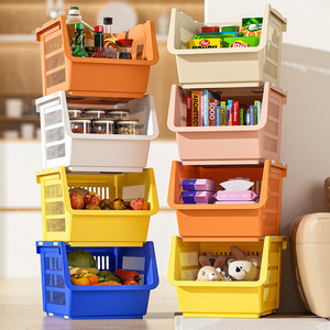Panier de rangement empilable multi-niveaux en PP pour cuisine, chambre, salon – Organiseur pour légumes, fruits, jouets, collations – 5 étages - Product Image 1