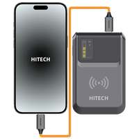 Lector RFID de Banco de energía de 10000mAh, 860MHz-960MHz para Bluetooth, Compatible con Android IOS, lector de tarjetas de Control DE ACCESO portátil de 33dBi