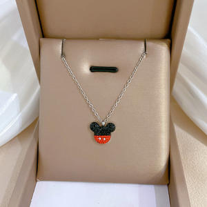 Полный корпус из титановой стали, легкий роскошный Микки-Маус, минималистичный стиль, Женский инстаграм, популярные аксессуары на цепочке из ключицы - Product Image 5