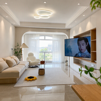 Meuble TV mural intégré moderne, armoire de salon sur mesure, système de rangement de qualité ENF, console multimédia du sol au plafond