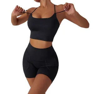 Environmentally friendly material yoga set breathable training sports high waist hip lift lulu sportswear