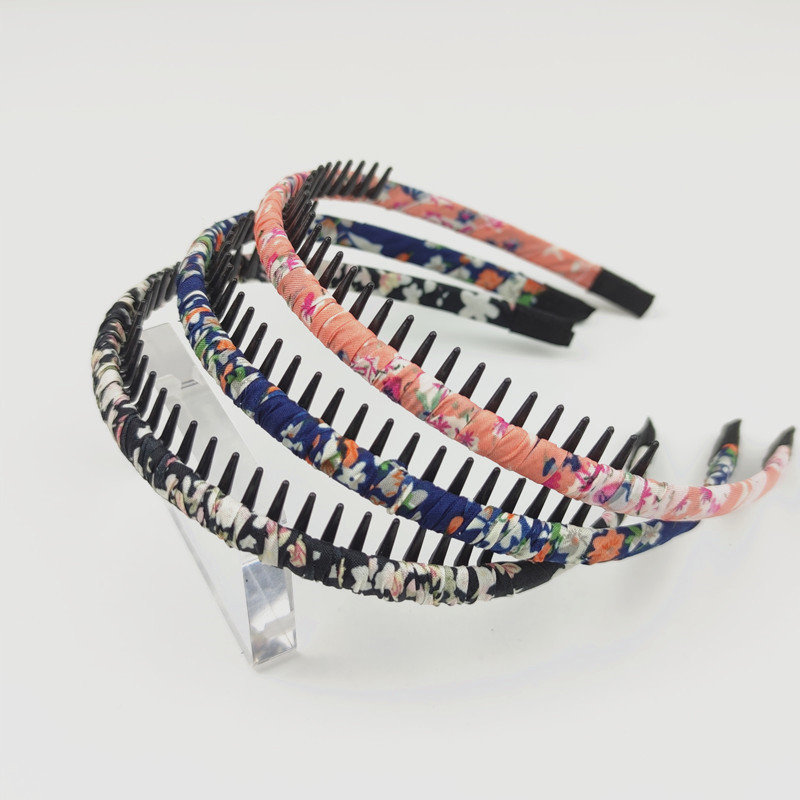 LAPOHI 10 Diademas De Plástico Antideslizantes A La Moda Sin Esfuerzo Con Peine De Dientes, Bandas Delgadas Para El Cabello Para Mujeres, Hombres, Adolescentes, Niñas, Dientes Cortos, Negro Mate