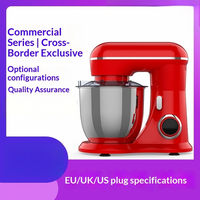 Batteur sur socle multifonctionnel électrique 4,5 litres en acier inoxydable, 10 vitesses, haute puissance, avec amortisseur de chocs, petit pétrin domestique