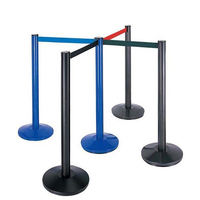 Barrière de Séparation de File d'Attente en Métal Inoxydable Argenté pour Aéroport, Support de File d'Attente, Contrôleur de Foule, Poteau de Barrière Rétractable