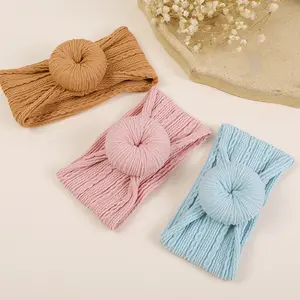 Fascia per capelli in Nylon con nodo rotondo per bambini ciambelle per neonati fasce per turbante fasce per capelli in maglia per cavi accessori per capelli per bambini